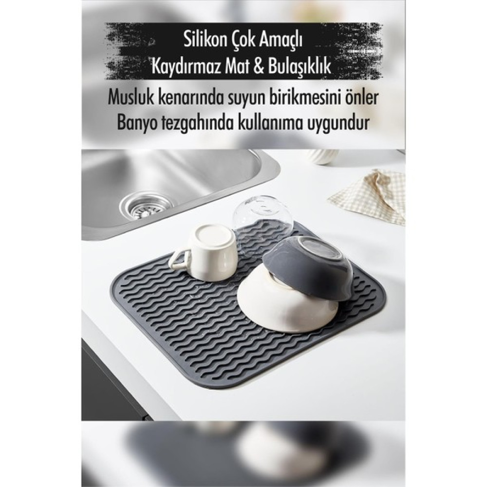 EWS Silikon Çok Amaçlı Kaydırmaz Mat & Bulaşıklık (28*36 cm ) Pratik Mutfak Gereçleri Fiyatı