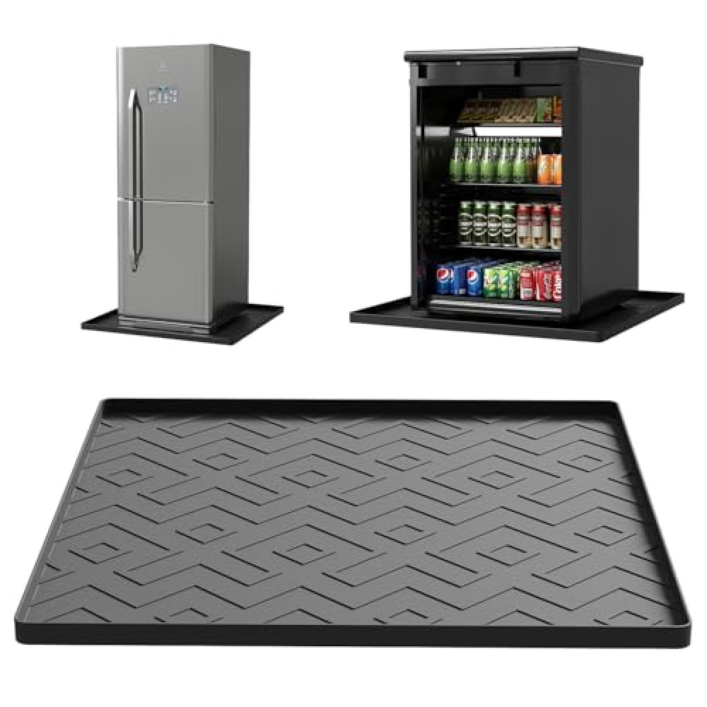 EWX Mini Fridge Silicone Mat 19.7"x19.7"x0.4" - Non-Slip, Spill-Proof, Drip Prevention | Ideal for Refrigerators, Washing Machines, Dryers, Wine Coolers, and Dishwashers