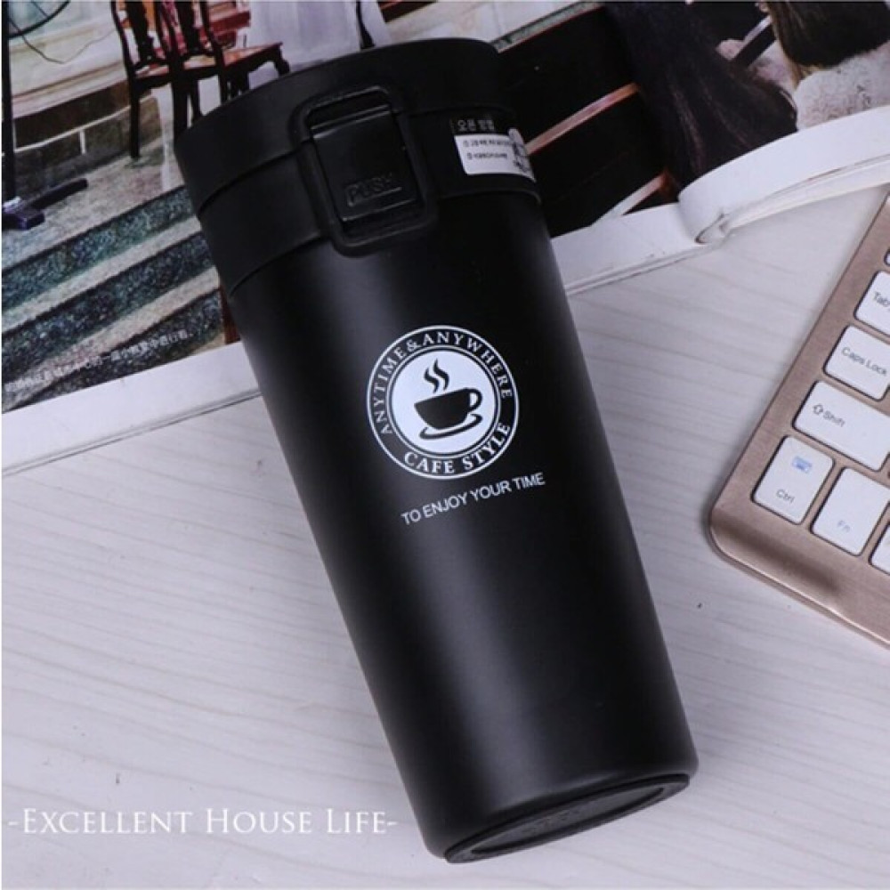 Excellent House Life Filtreli Çift Katmanlı Paslanmaz Çelik 380 ml Termos Bardak Mug Araç Kahve Çay El Termosu - Siyah Termoslar Fiyatı