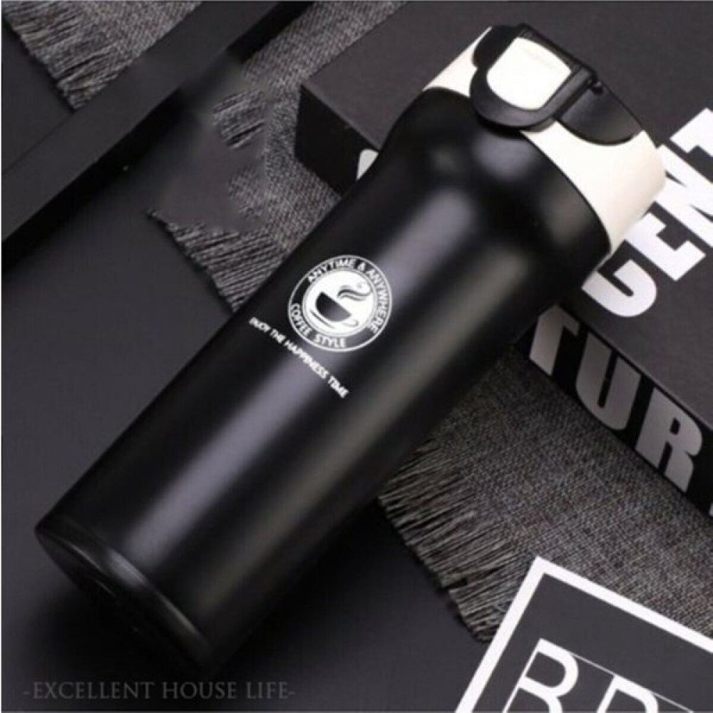 Excellent House Life Filtreli Çift Katmanlı Paslanmaz Çelik 380 ml Termos Bardak Mug Araç Kahve Çay El Termosu - Siyah - Beyaz Termoslar Fiyatı