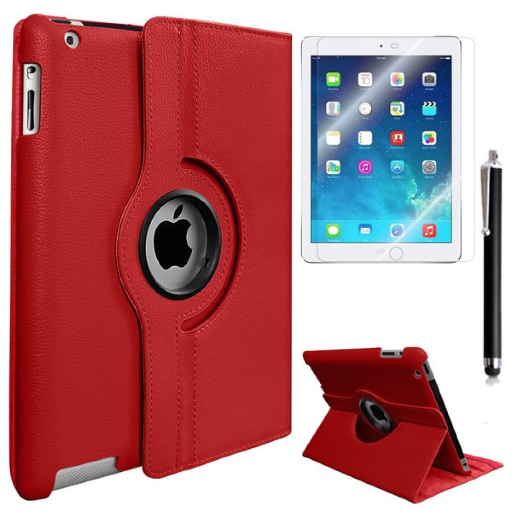 Exclusive Phone Case iPad Air Kılıf Tam Korumalı +Tempered Glass+KalemOtg Kablo - Kırmızı Oto Boyaları Fiyatı