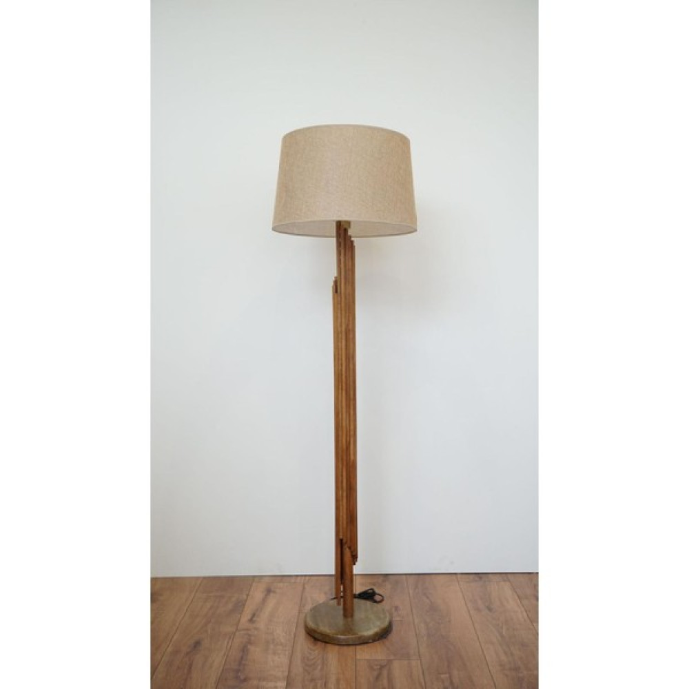 Exec För Hemmet Çubuklu Ahşap Lambader-Mermer Taban- Ayak Ceviz-Şapka Krem- Şık Dekoratif Lambader - Ahşap Rengi Lambader Fiyatı