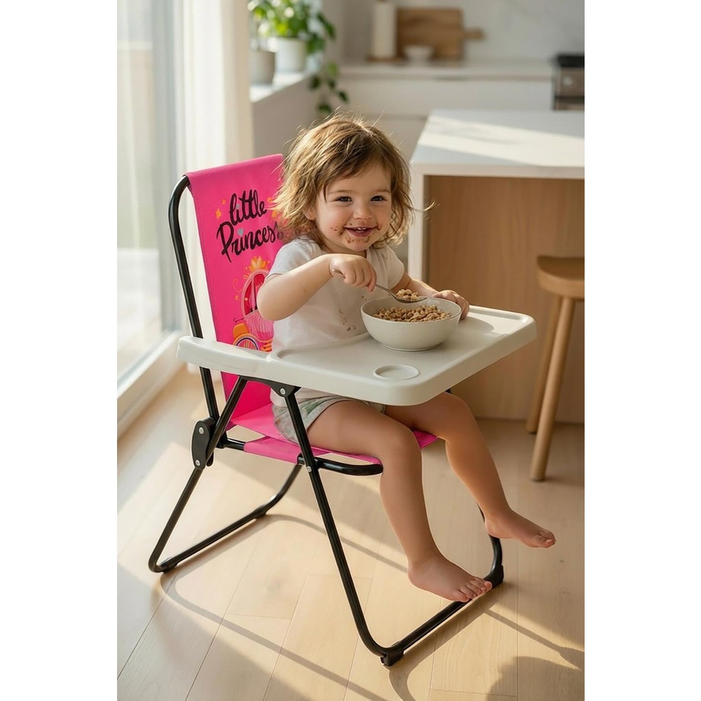 Exent Kids 2–6 Yaş, Little Princes Katlanır Portatif Mama Sandalyesi, Tak-Çıkar Masa Ile-Pembe - Çok Renkli Mama Sandalyesi Fiyatı
