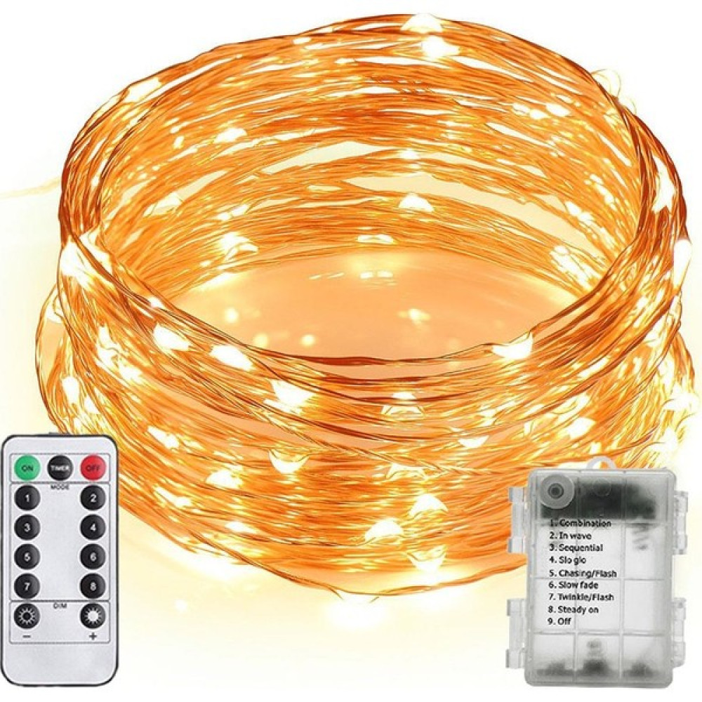 Exeo Peri Tel LED Işık Kumandalı Animasyonlu Pilli LED - Gün Işığı - 10 m Led Aydınlatmalar Fiyatı
