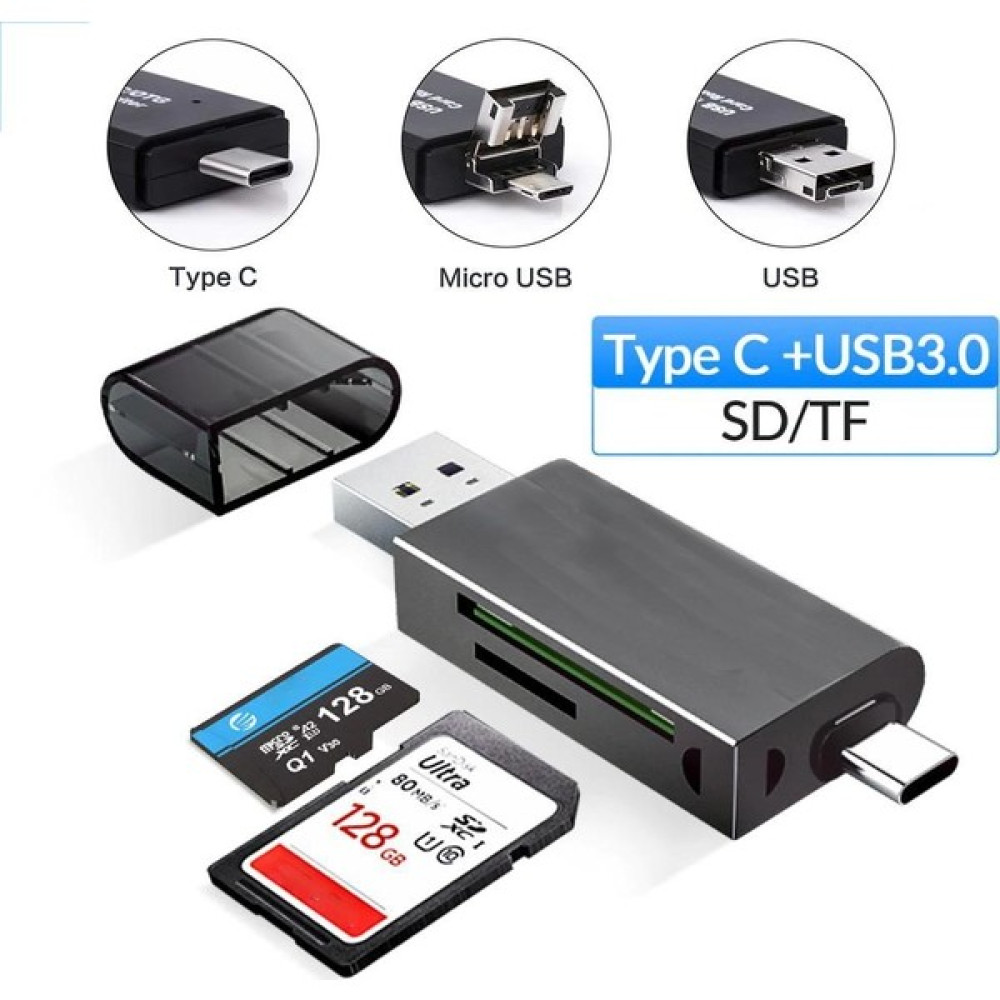 Exeo USB 3.0 Type-C Mikro USB Sd Tf Otg Hafıza Kart Okuyucu Hafıza Kartları Fiyatı