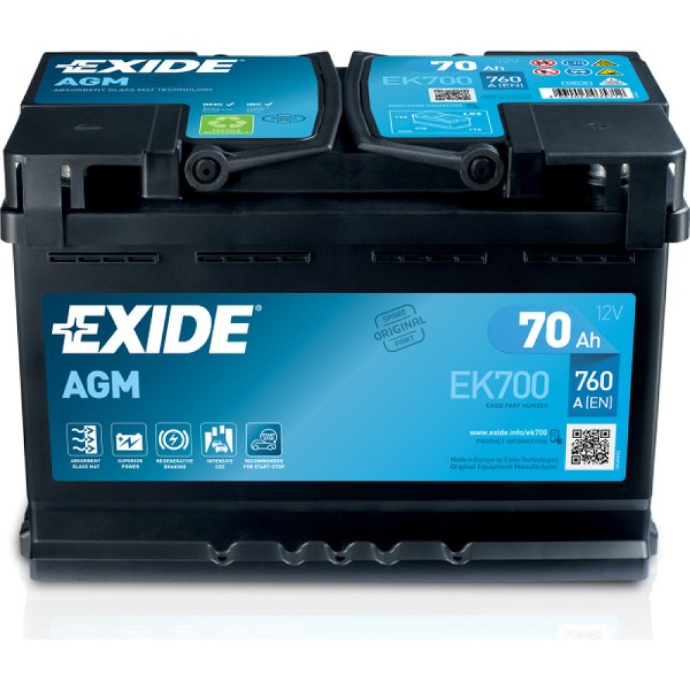 Exide 12 V 70 Ah Agm Start Stop Akü Akü Fiyatı