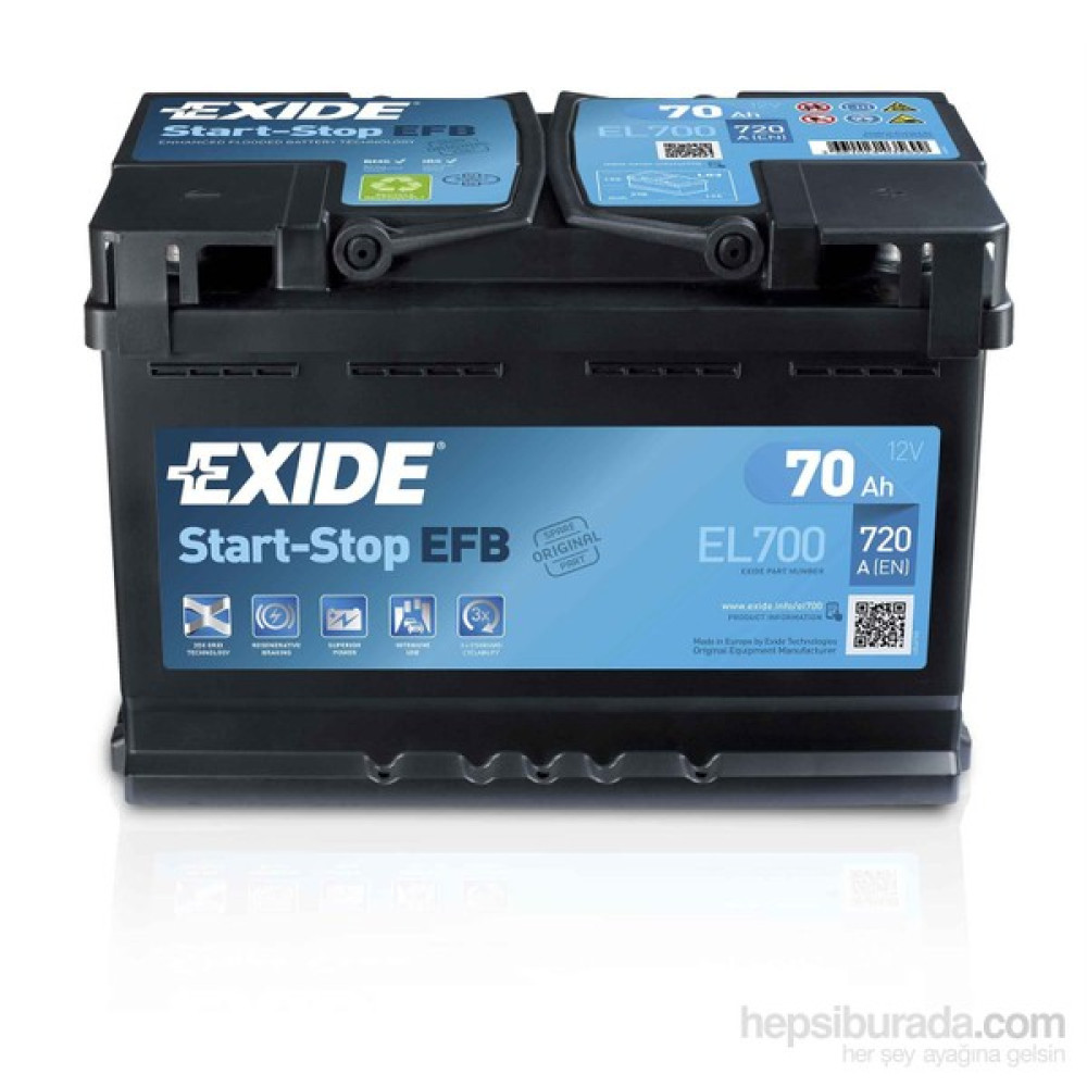 Exide 12V 70Ah 720Cca Efb-Exide Oto Boyaları Fiyatı