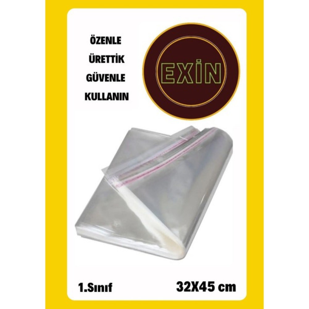 Exin Shop Şeffafyapışkanlı Poşet 32 x 45 cm 50 Adet - 32X45 CM Ofis Makineleri (Araçları) Fiyatı