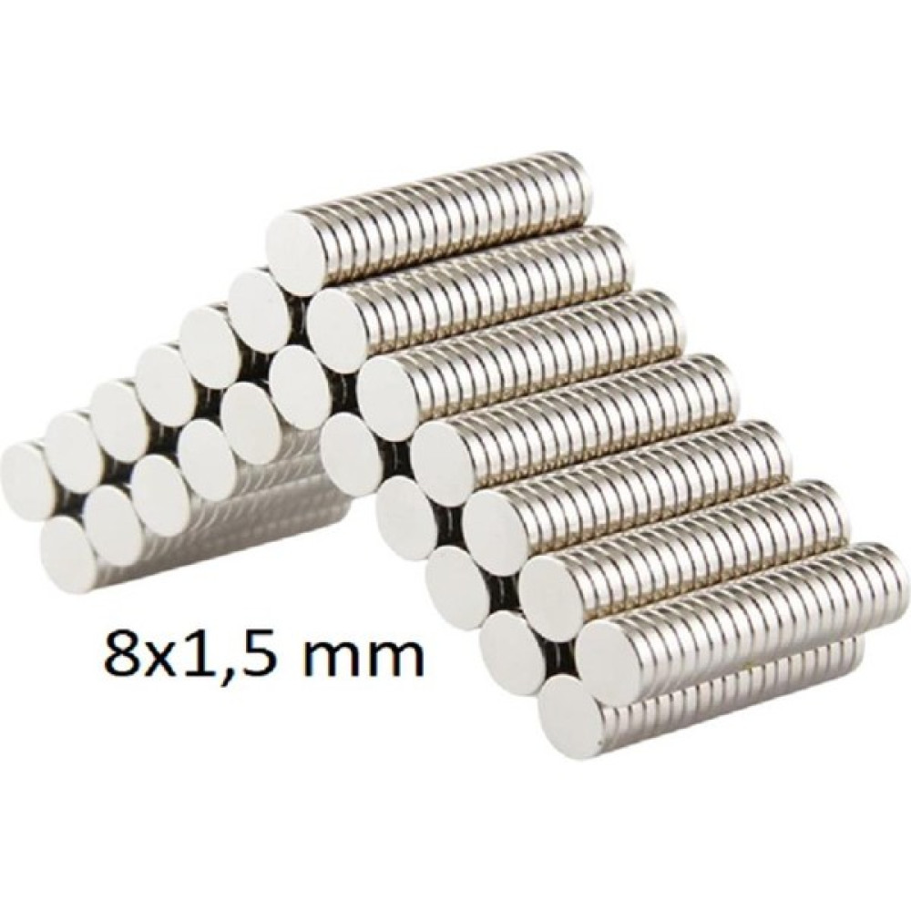 Exiz Ticaret Güçlü Yuvarlak Neodyum Mıknatıs, Neodyum Mıknatısın (Çap: 8 mm Kalınlık : 1,5 Mm) 10 Adet Oyun & Hobi Fiyatı
