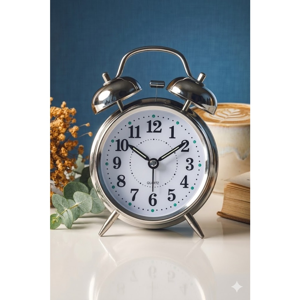 Exonix Akar Saniyeli Nostaljik Büyük Boy Masa Çalar Saat Yüksek Alarm Sesi 16,5cm Hediyelik Işıklı Parlak Akrep Yelkovan Diğer Fiyatı