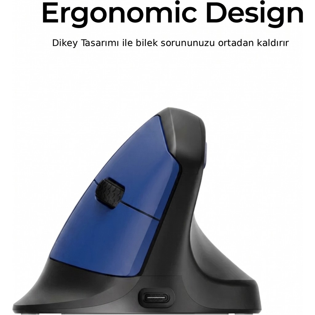 Exonix M1688 Ergonomik Dikey Mouse - Mavi Diğer Fiyatı