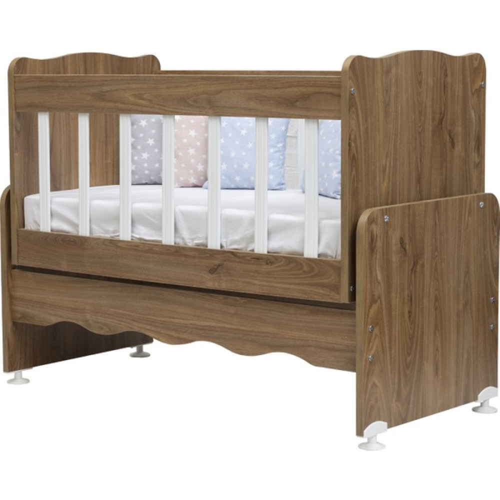 Exorbaby 520 Sallanır Ahşap Anne Yanı Beşik 50X100CM - Ceviz Beşik Fiyatı
