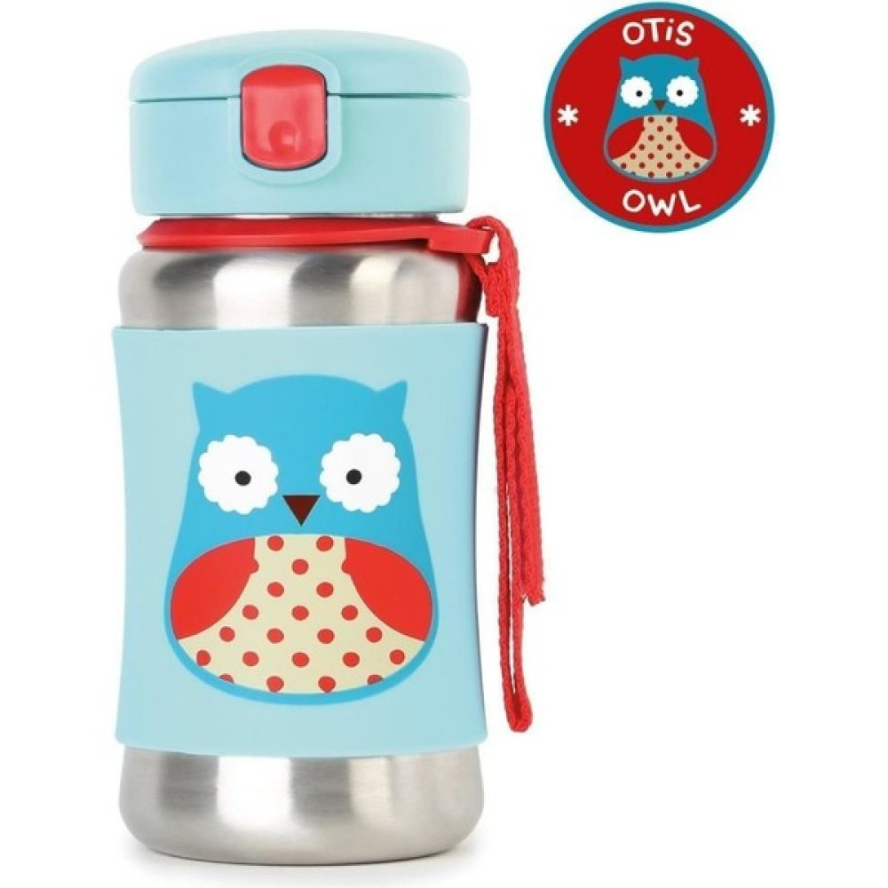 Exotic Home Skip Hop Pipetli Paslanmaz Çelik Suluk 350ML Baykuş - Renkli Mama Seti Fiyatı