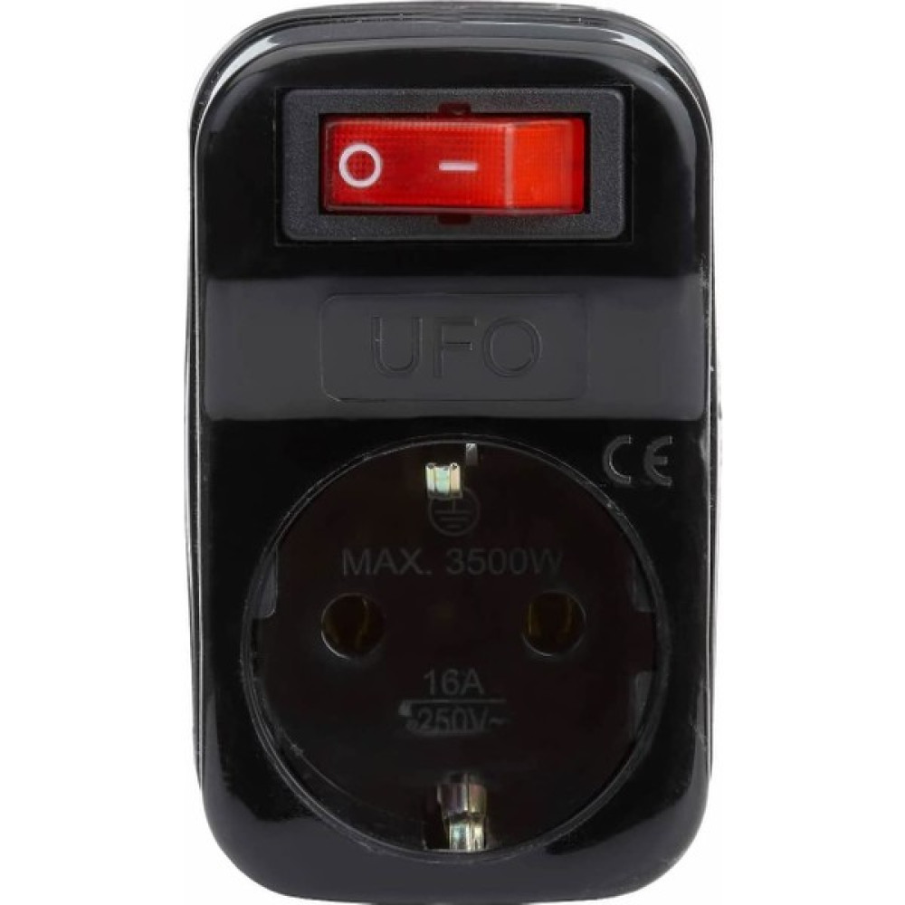 Exotic Home Ufo Tekli Akım Korumalı Anahtarlı Priz 16a 250v, Max 3500w Aşırı Yük Koruması (Siyah) - 1 Adet Prizler Fiyatı