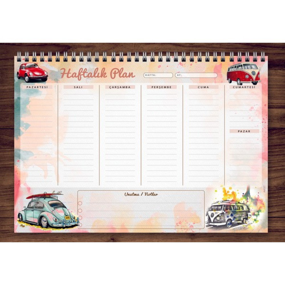 Express Planner A4 Haftalık Planlayıcı Cars Beetle - Ares Kırmızı Ajanda Fiyatı
