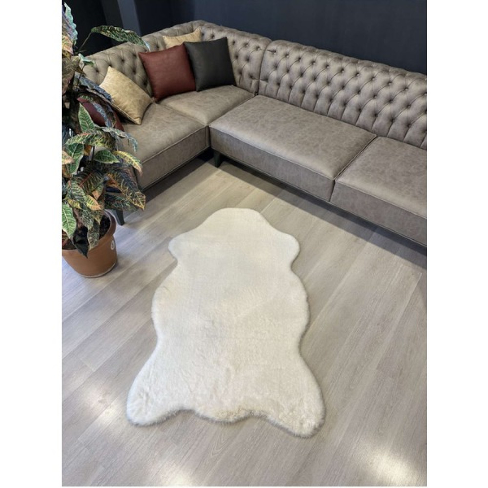 Extra Carpet Tavşan Tüyü Post Kesim Premium Kalite Tüy Dökmez Halı Beyaz - 80 x 100 cm Salon Halısı Fiyatı