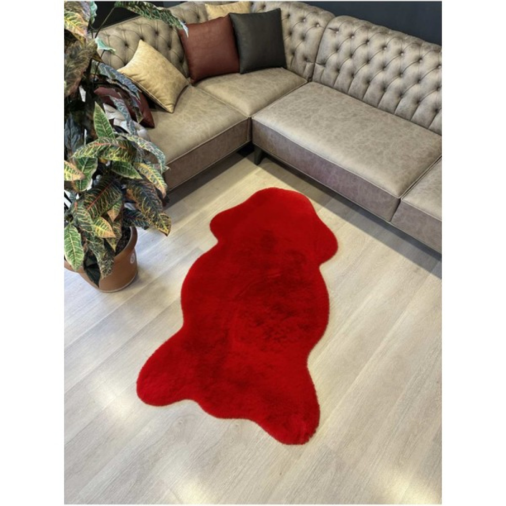 Extra Carpet Tavşan Tüyü Post Kesim Premium Kalite Tüy Dökmez Halı Kırmızı - 80 x 120 cm Salon Halısı Fiyatı