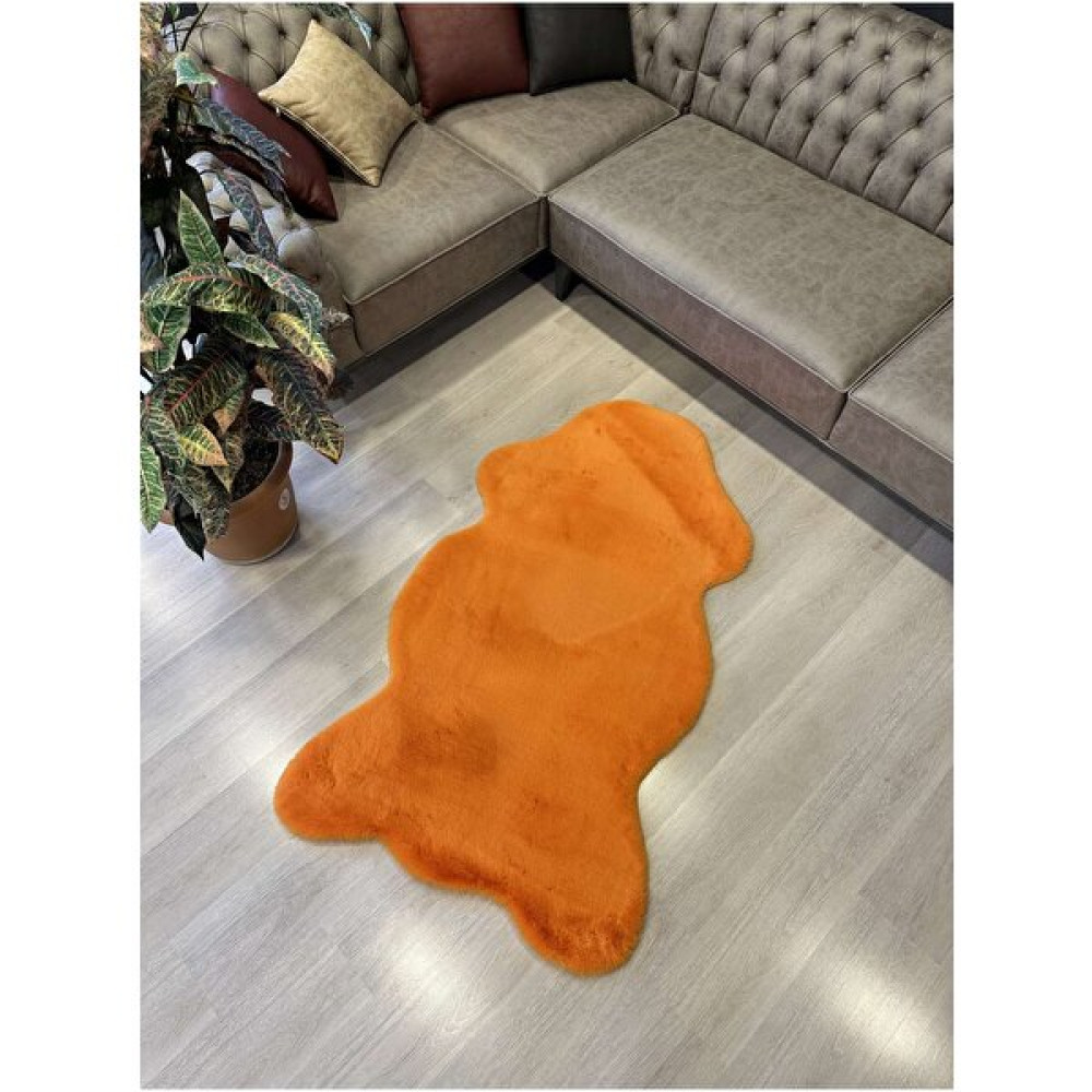 Extra Carpet Tavşan Tüyü Post Kesim Premium Kalite Tüy Dökmez Halı Turuncu - 80 x 100 cm Salon Halısı Fiyatı