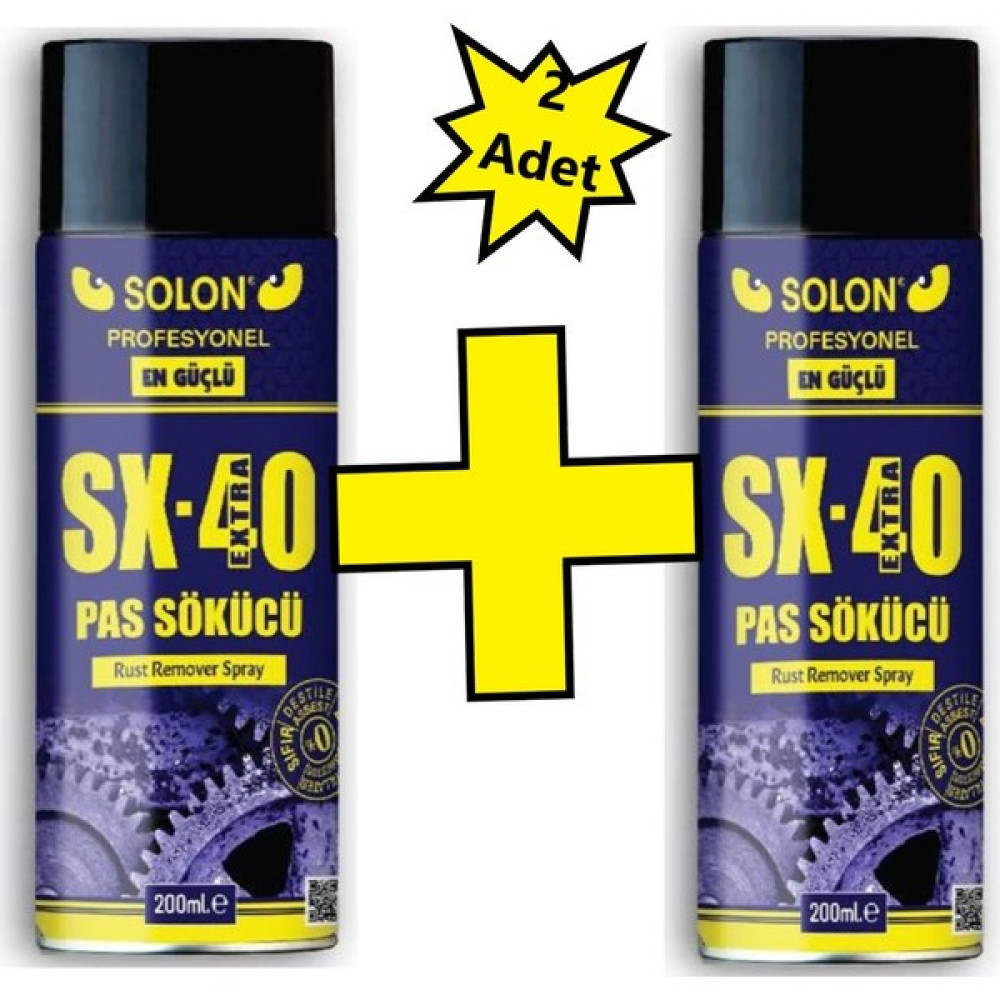 Extra Güçlü Profesyonel 2 Adet SX-40 Pas Sökücü Sprey 200 Ml. - 0 Bakım Spreyleri Fiyatı