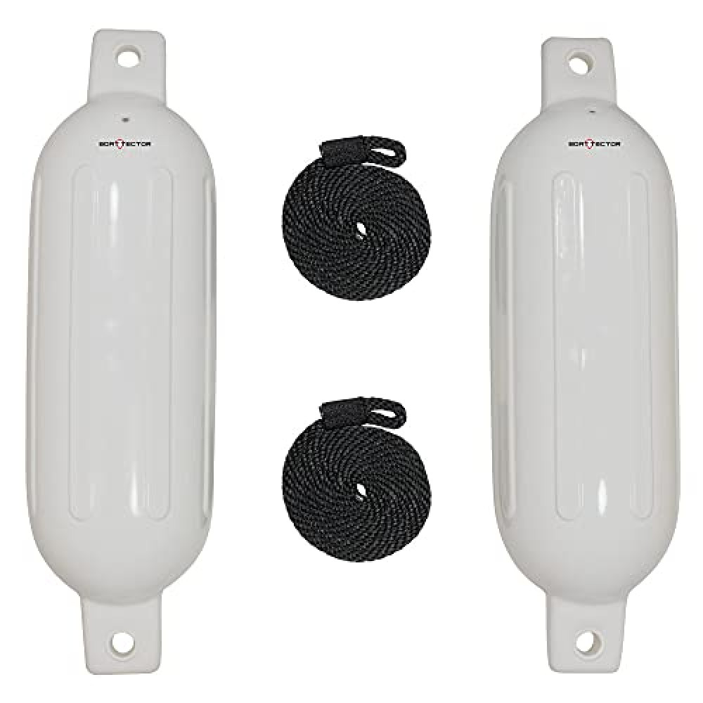 Extreme Max 3006.7201 BoatTector Inflatable Fender Value 2-Pack - 6.5" x 22", White