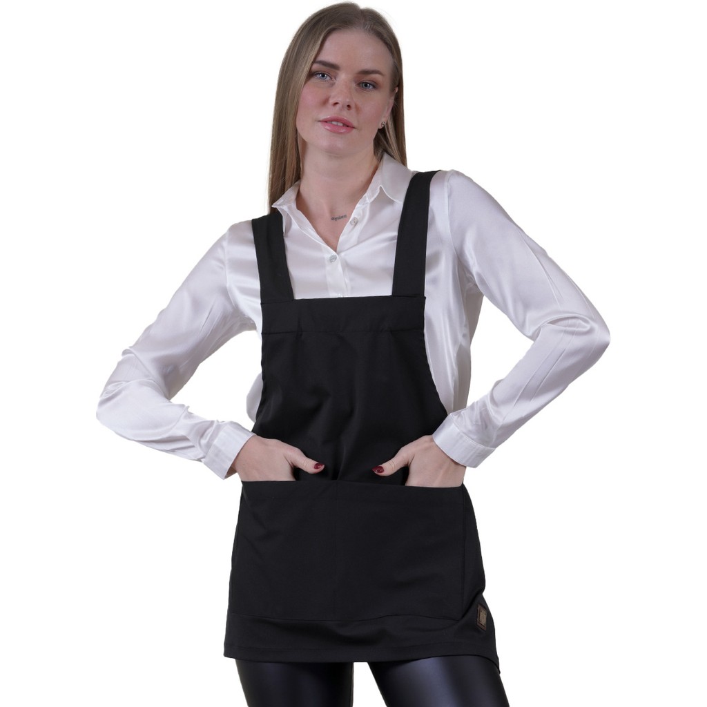 Exve Exclusive Siyah Çift Cepli Basic Çok Amaçlı Önlük Apron Şef Barista Ressam Işçi Mutfak Önlüğü - Standart Mutfak Önlüğü Fiyatı