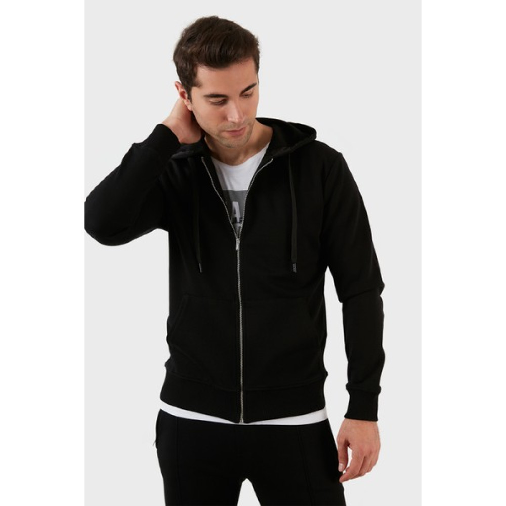 Exxe Pamuklu Cepli Fermuarlı Kapüşonlu Sweat Erkek Sweat 6141001 Erkek Sweatshirt Fiyatı