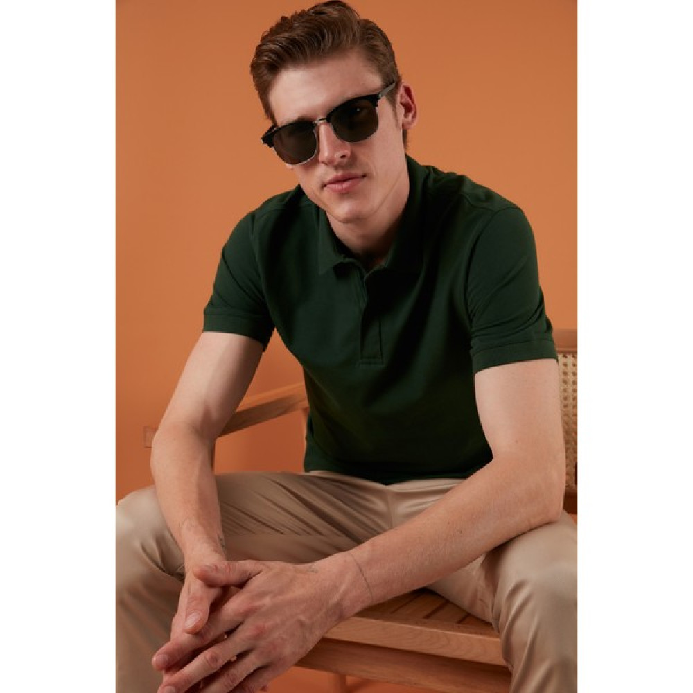 Exxe Pamuklu Regular Fit Düğme ve Fermuarlı Polo T Shirt Erkek Polo EX601 Erkek T-shirt Fiyatı