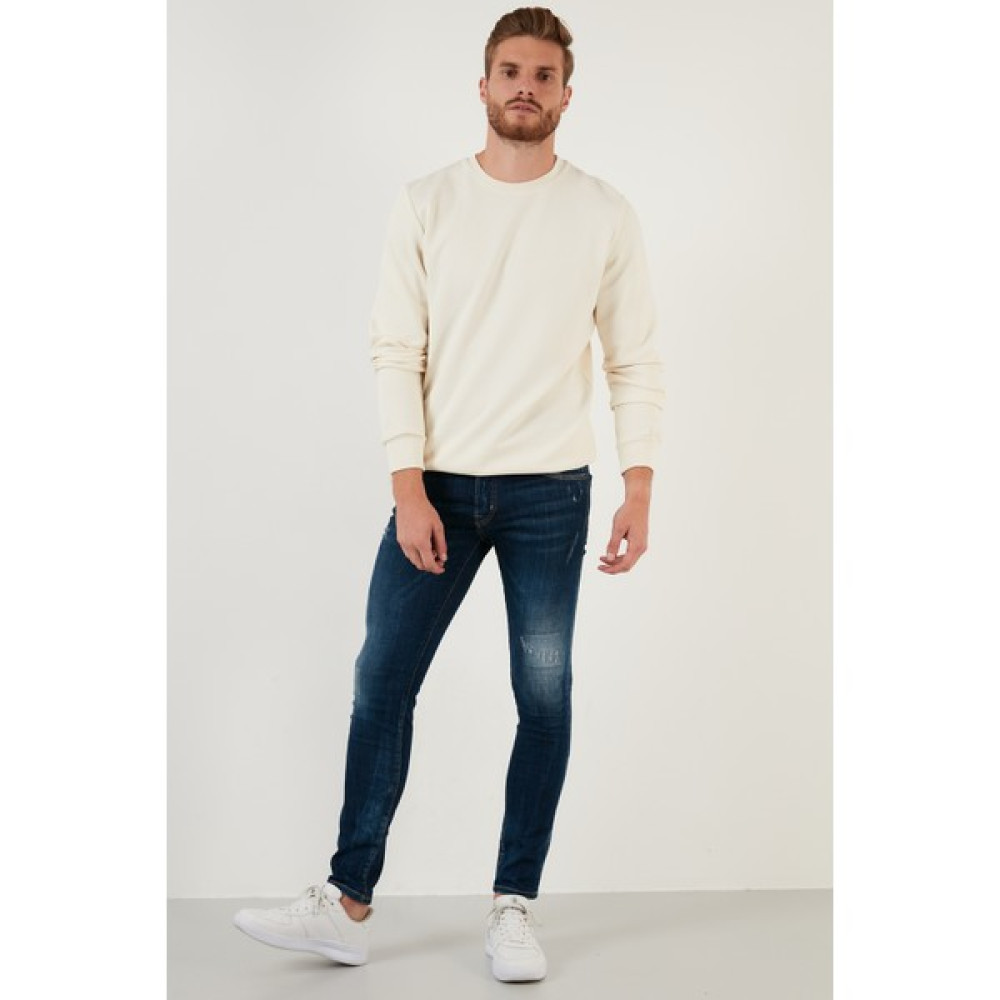 Exxe Pamuklu Yırtık Detaylı Normal Bel Skinny Fit Jeans Erkek Kot Pantolon 629DSK003 Erkek Jeans / Kot Pantolon Fiyatı