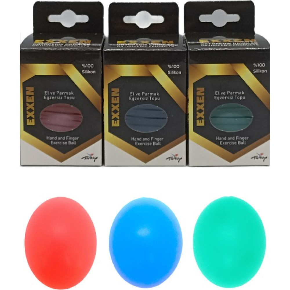 Exxen 3 Lü Set El Bilek Parmak Güçlendirme Egzersiz Topu - Silikon Stres Topu Kırmızı/mavi/yeşil Sert/orta Sert/yumuşak Kondisyon Aletleri Fiyatı
