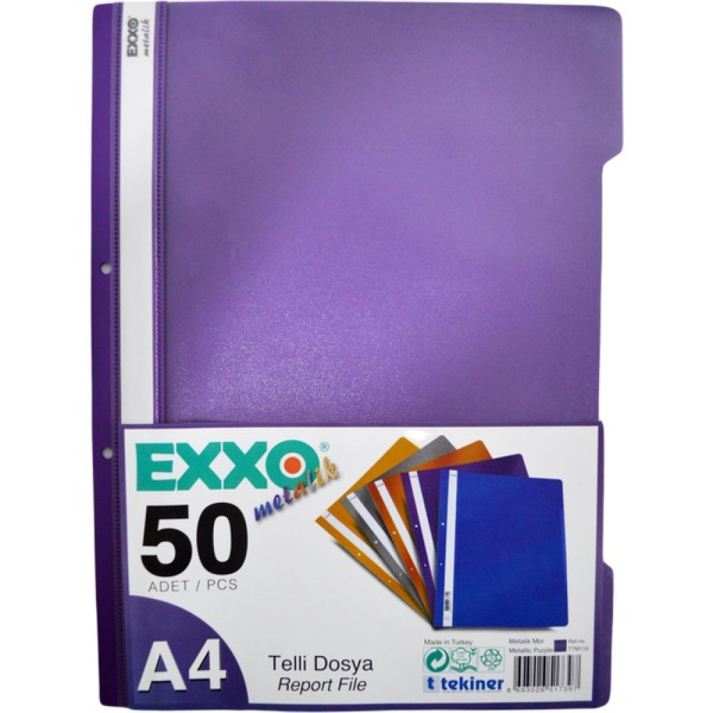 Exxo Metalik Telli Dosya 50'li Metalik Mor Dosya Fiyatı