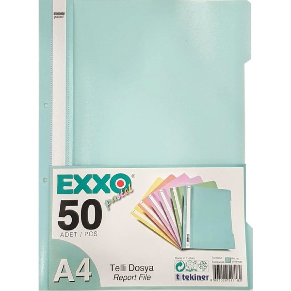 Exxo Pastel Telli Dosya 50'li Turkuaz Dosya Fiyatı