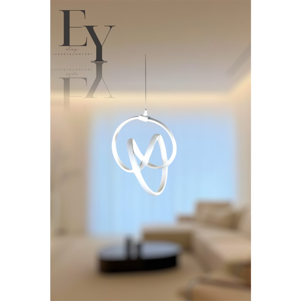 Ey Shop Modern Beyaz Venüs Model Tek Renk Lüks LED Avize - Beyaz Led Işık Avize Fiyatı