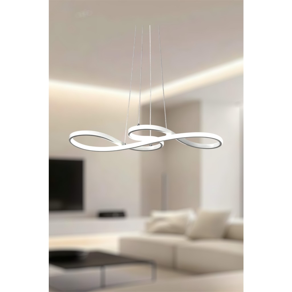 Ey Shop Modern Beyaz Yılan Model 3 Renk (Beyaz / Sarı / Günışığı) LED Avize Avize Fiyatı