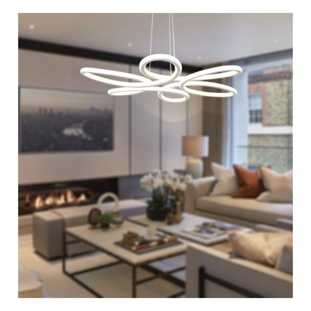 Ey Shop Modern Papatya Model Lüks LED Avize - Beyaz - Beyaz Led Işık Avize Fiyatı