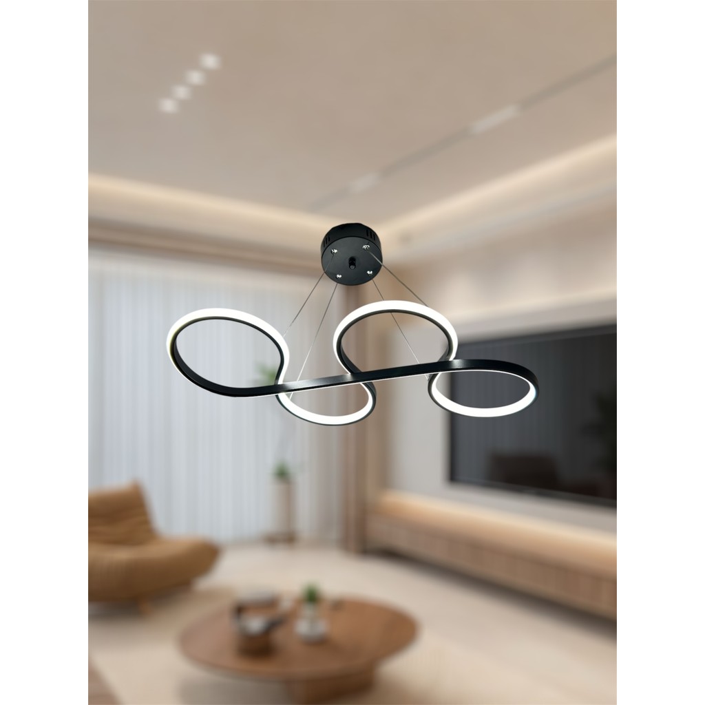 Ey Shop Modern Siyah Yılan Model 3 Renk (Beyaz / Sarı / Günışığı) LED Avize Avize Fiyatı