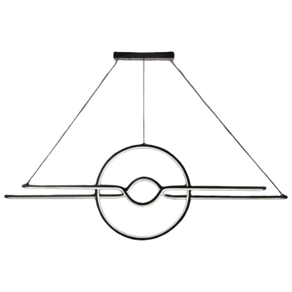 Ey Shop Modern Sonsuz Zerafet Yemek Masası Model Lüks LED Avize - Kumandalı 3 Renk Led Işık - Siyah Avize Fiyatı