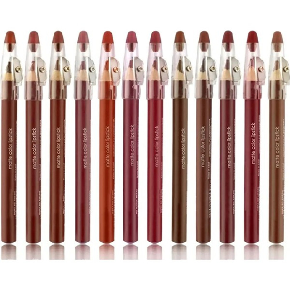 Eyberra Dudak Kalemi Kalın 12'li Set Kalemtraşlı Matte Color Lipstick Jumbo Oto Boyaları Fiyatı