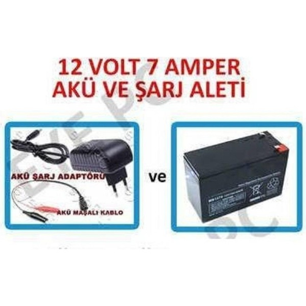 Eyepc 12 Volt 7 Amper Akü ve Akü Şarj Aleti 12 Volt Scooter Aküsü ve Şarj Aleti Akü Fiyatı
