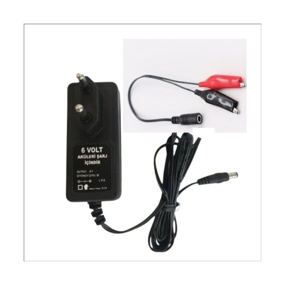 Eyepc 6V Kuru Akü Şarj Adaptörü Maşalı 6V2A 6V5A 6V7A 6V12A Şarj Edebilme Akü Şarj Edici Fiyatı