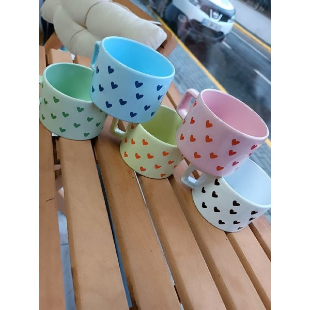 EyER Shoping 5'li Kalpli Nescafe Çay Fincan Kupa Set - Renkli Fincan / Bardak / Kahve Takımı Fiyatı