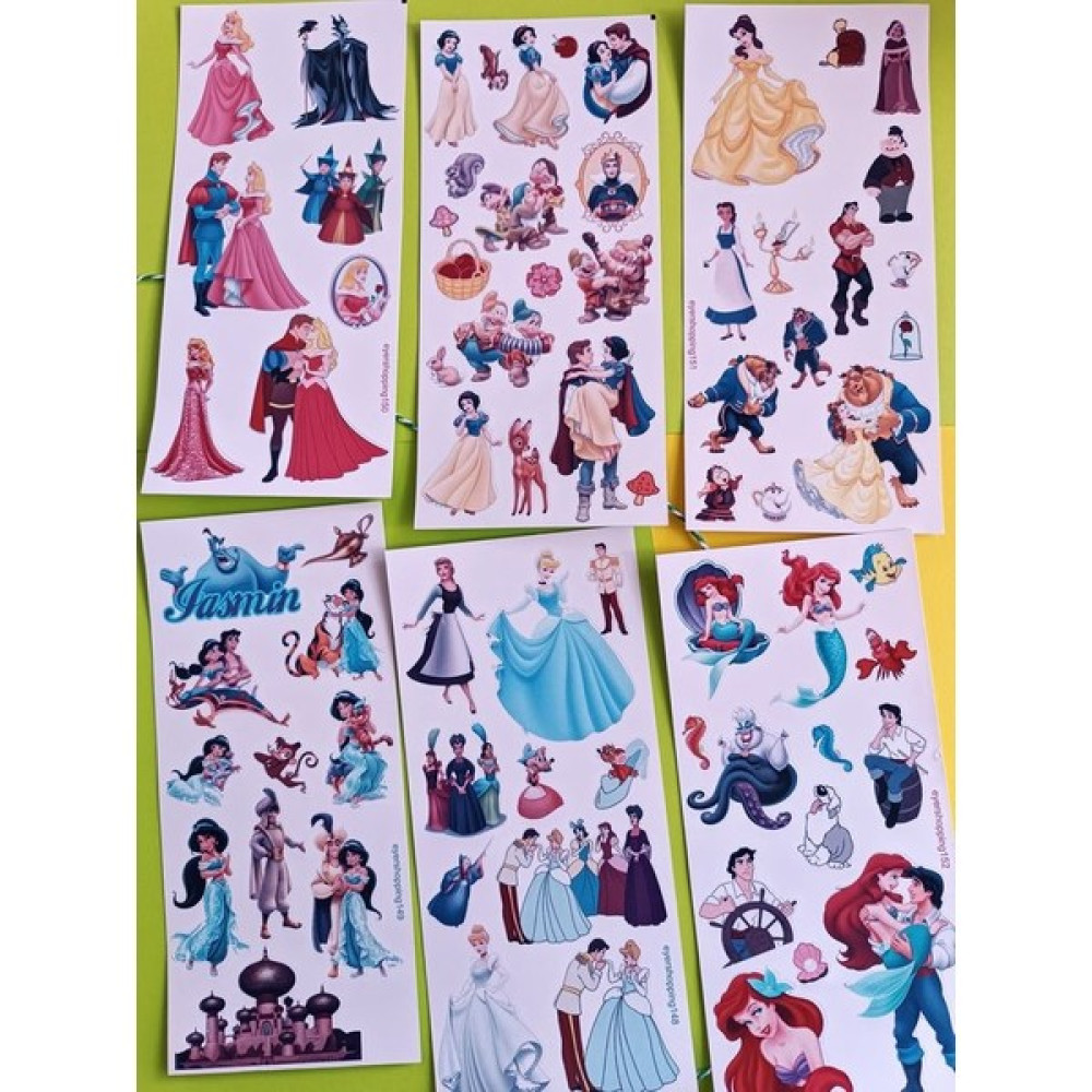 EyER Shoping Disney Prensesleri Pamuk Prenses Sindirella Jasmine Aurora Deniz Kızı Etiket Sticker - 10 cm Sticker Fiyatı