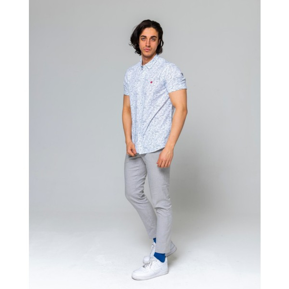 Eyes Men's Fashion Erkek Klasik Yaka Kısa Kol Baskılı Slim Fit Gömlek Erkek Gömlek Fiyatı