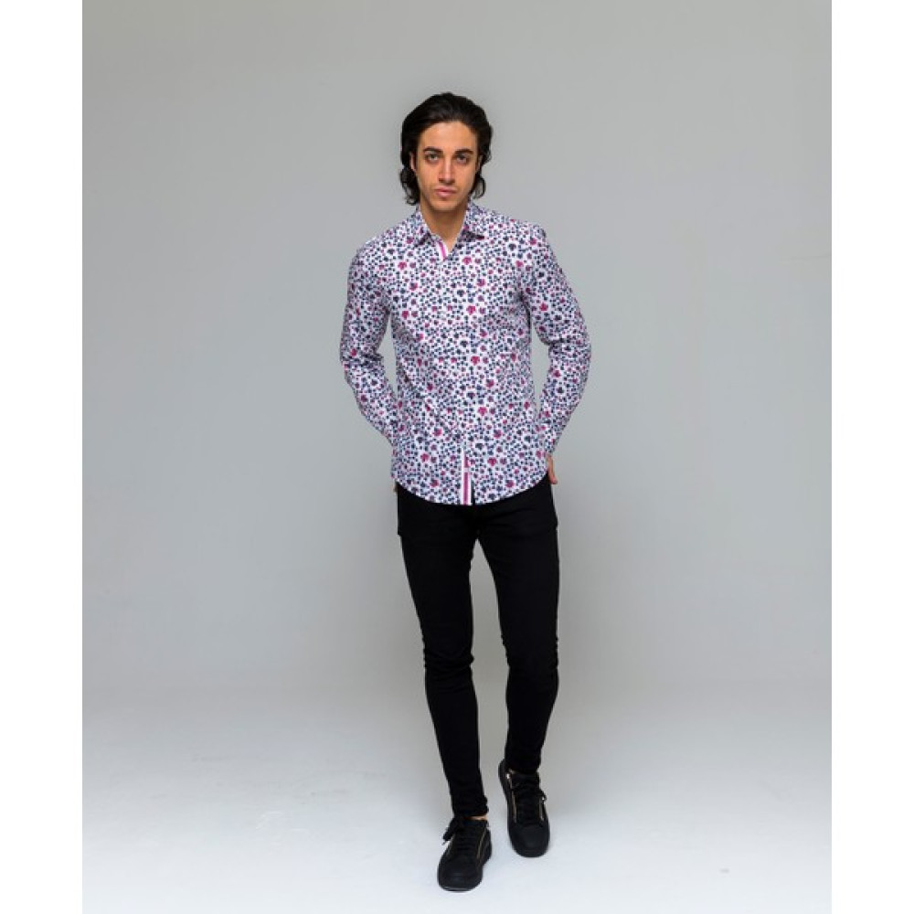 Eyes Men's Fashion Erkek Klasik Yaka Uzun Kol Desenli Slim Fit Gömlek Erkek Gömlek Fiyatı