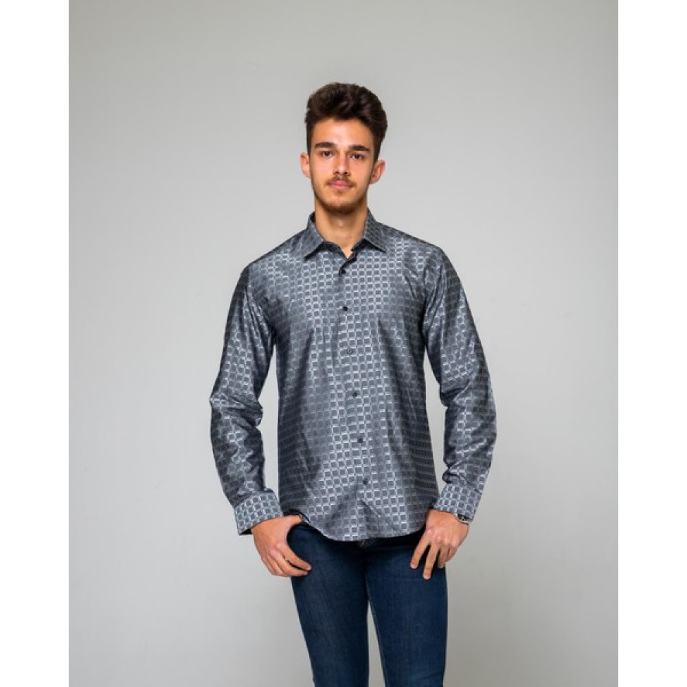 Eyes Men's Fashion Erkek Klasik Yaka Uzun Kol Ekose Jakar Slim Fit Gömlek Erkek Gömlek Fiyatı