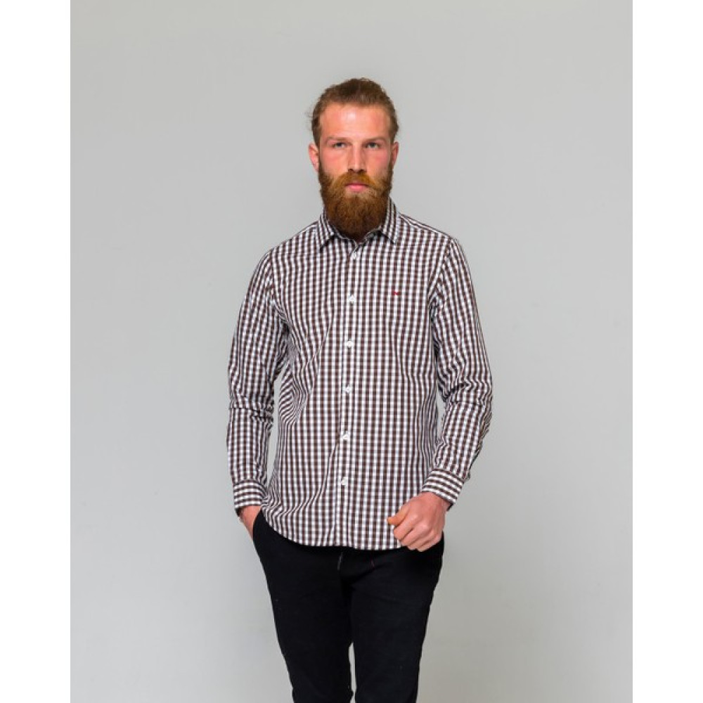 Eyes Men's Fashion Erkek Klasik Yaka Uzun Kol Ekose Slim Fit Gömlek Erkek Gömlek Fiyatı
