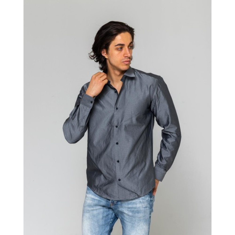 Eyes Men's Fashion Erkek Klasik Yaka Uzun Kol Jakar Slim Fit Gömlek Erkek Gömlek Fiyatı
