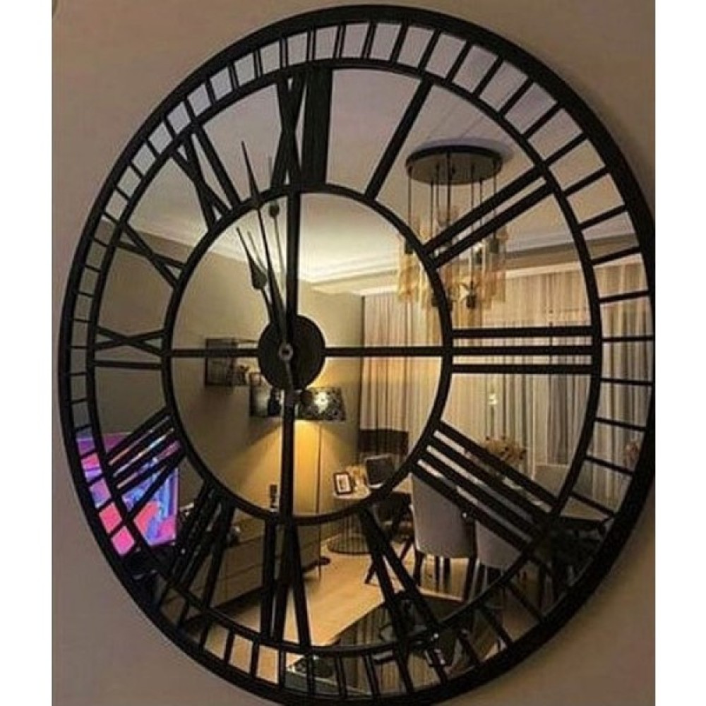 Eyka Store Dekoratif Barok Tarz Duvar Saati, Büyük Aynalı Duvar Saati, -70 cm Dekoratif Saat Fiyatı