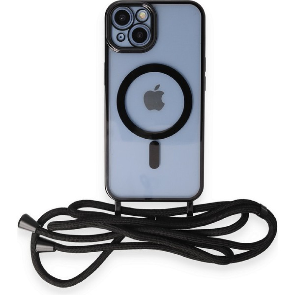Eyl Techno iPhone 14 Kılıf Boyun ve Omuz Ip Askılı Kablosuz Şarj Uyumlu 1.kalite - Siyah Cep Telefonu Kılıfı Fiyatı