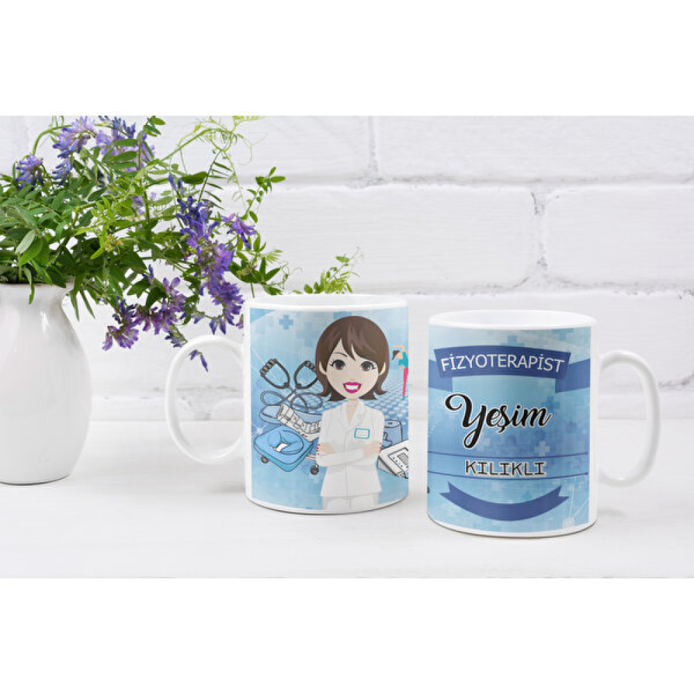 Eylül Design Kişiye Özel İsim Yazılı Fizyoterapist Özel Baskı Meslek Kupa Bardak - Beyaz - 330 ml Fincan / Bardak / Kahve Takımı Fiyatı