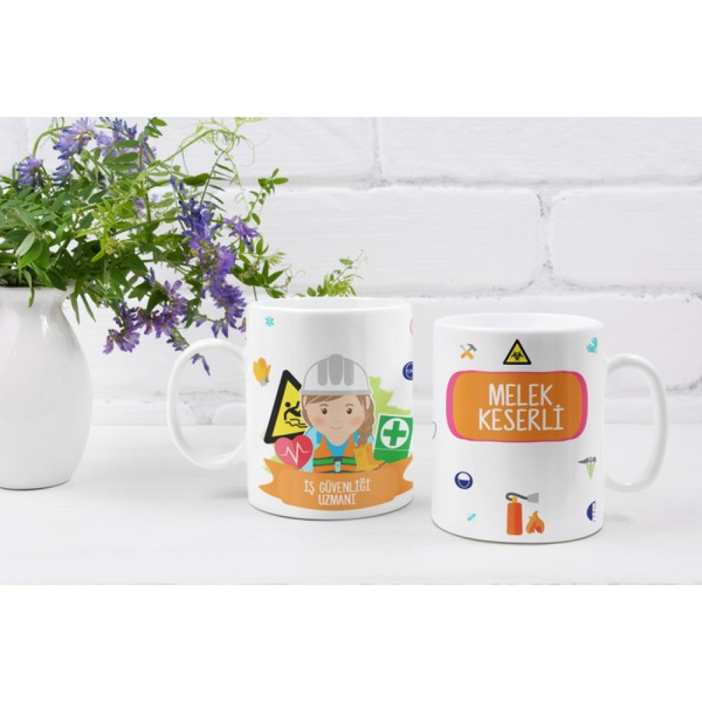 Eylül Design Kişiye Özel İsim Yazılı İş Güvenliği Uzmanı Özel Baskı Meslek Kupa Bardak - Beyaz - 330 ml Fincan / Bardak / Kahve Takımı Fiyatı